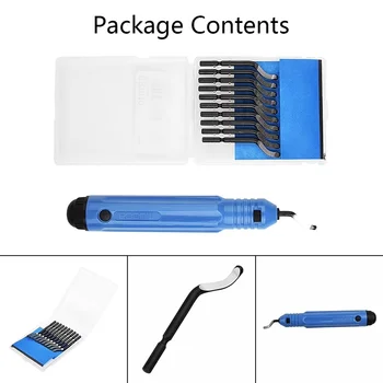 Fresa per sbavatura 3D, raschietto per rifilatura, utensile per sbavatura, fresa rotante per sbavatura con 10 lame per rimozione di sbavature da legno e plastica