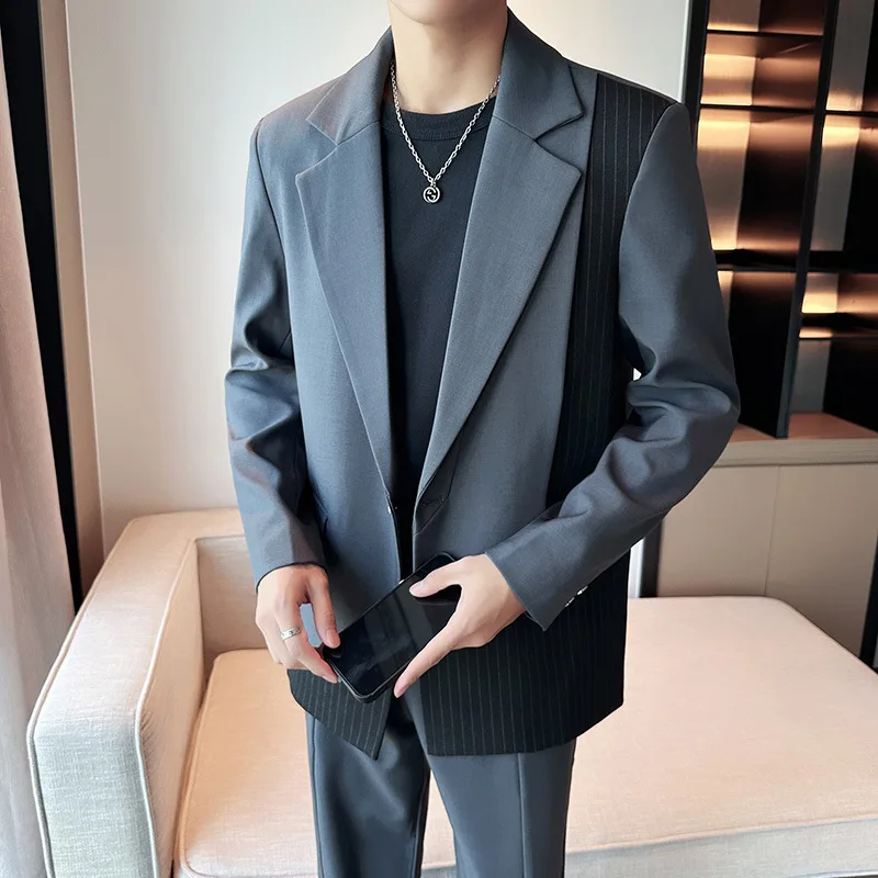 

NA275-Trendy Fashion Casual Wedding Party Suit Loose Fit Suit