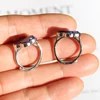 Unit One Piece Half Silver With Natural Lapis Lazuli Gemstone Crystal Finger-rings For Jewelry Making 5