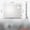 Makeup Hollywood Vanity Mirror with Lights 15 Dimmable LED Bulbs 3 Color Lighting Mirror Adjustable Brightness USB Charging Port 6