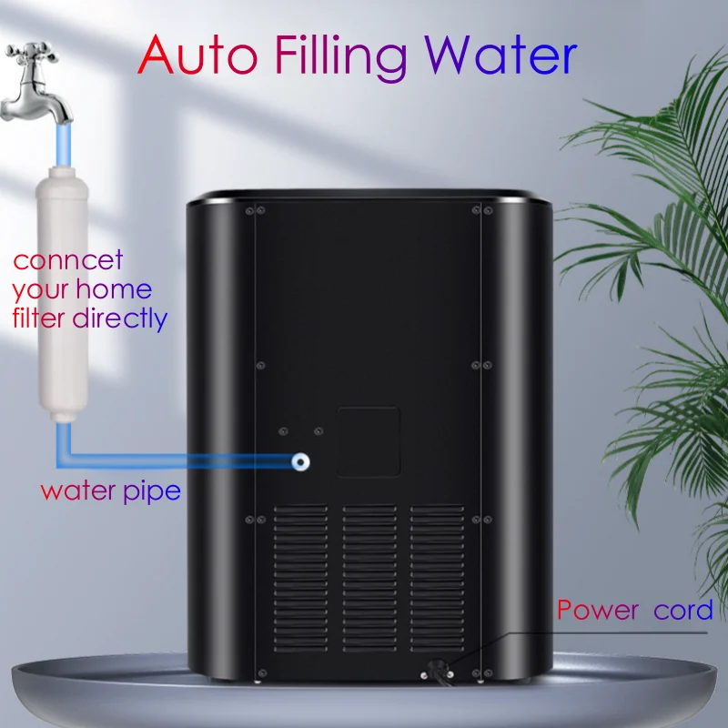 3 in 1 Ice Makers Countertop Self-cleaning Water Dispenser with Crushed Ice Machine 33lbs for Home Kitchen Office