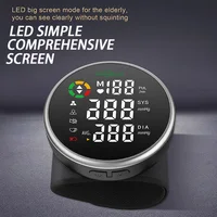 2024 Wrist Blood Pressure Monitor LED Digital Screen Heart Rate Monitor Intelligent Voice Broadcasting Rechargeable Home Medical 2