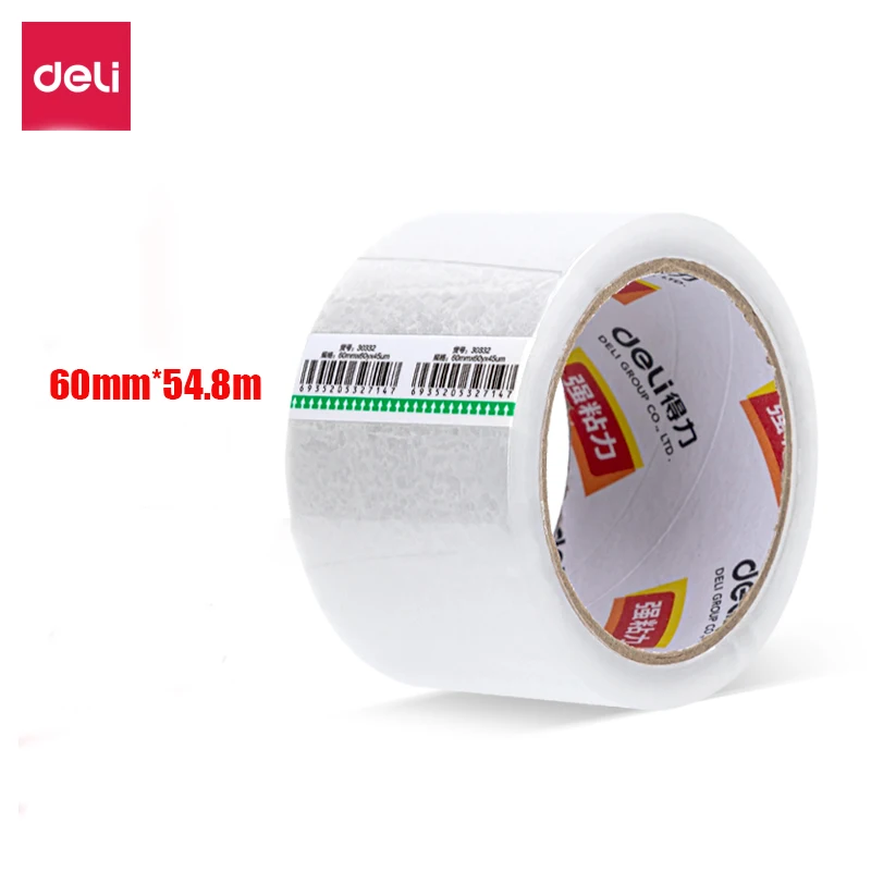 

1Pcs DELI 30332 60mm*60y*45um Packing Tape Sealing Tape Transparent Wide Tape High Viscosity