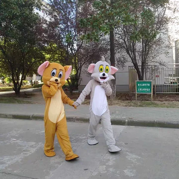 

Tom Cat And Jerry Mouse Cartoon Character Cosplay Mascot Costume Christmas Party Fancy Dress Advertising Carnival Props Gift