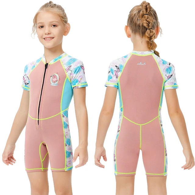Kids Girls Boys Wetsuit Neoprene Shorty Wet Suit Thermal Swimsuit
