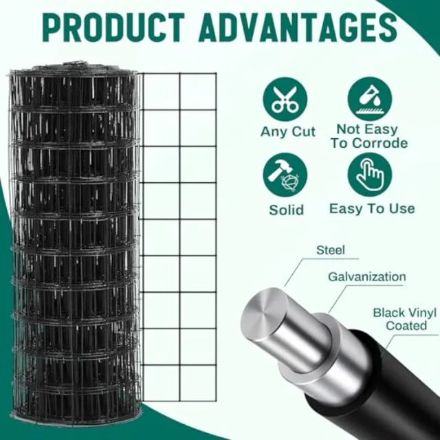 Heavy Duty Garden Fencing Roll for Garden Protection 16 Gauge Galvanized Welded Wire Fence with PV
