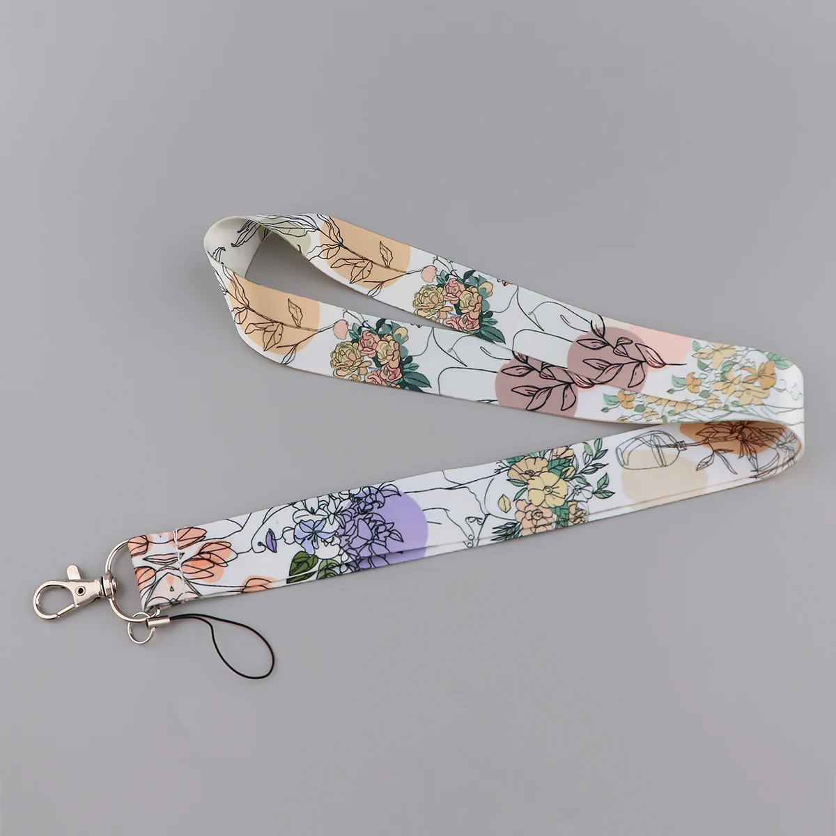 Badge Holder Hanging Neck Strap R2968 Minimalist Flower Art Fashion Lanyards ID Badge Holder Bus Pass Case Cover Slip Bank Credit Card Holder Strap Cardholder