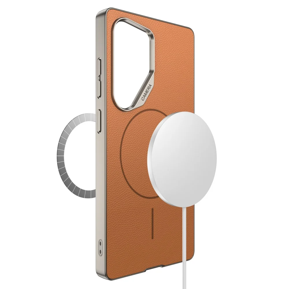 Magnetic Luxury Leather Wireless Charging Shockproof Phone Case