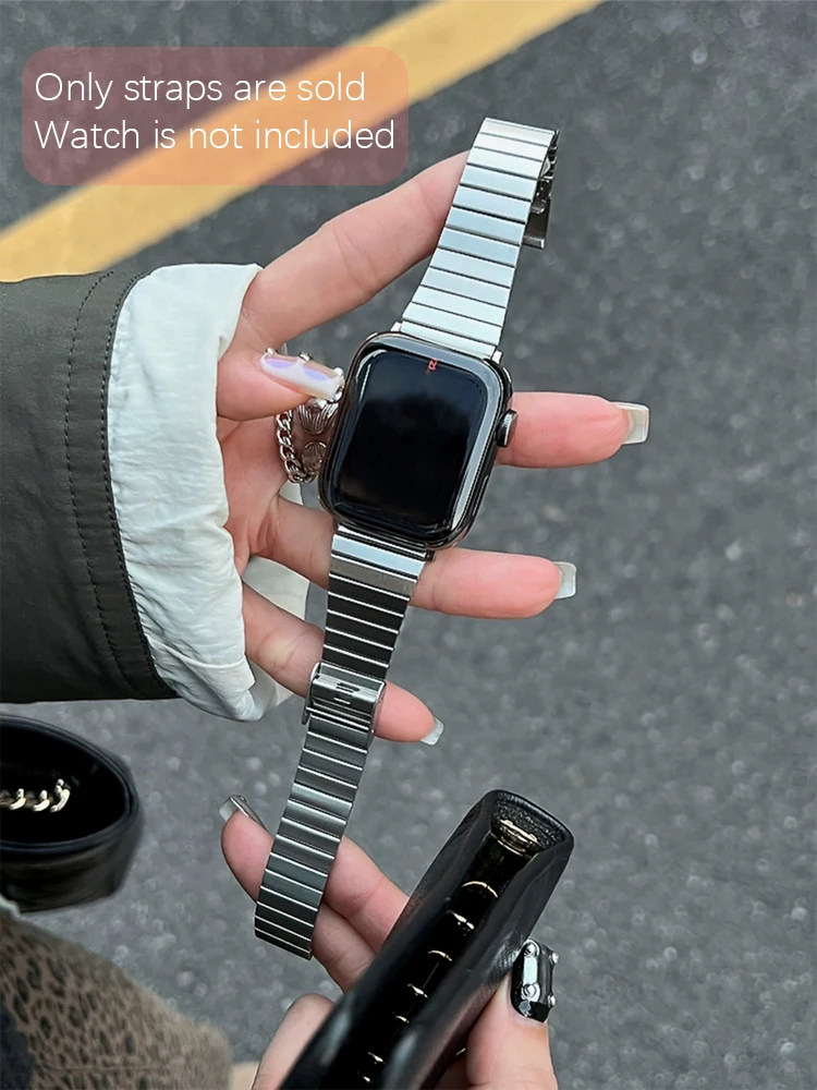 Glossy Stainless Steel Band - Premium Metal Bracelet Strap