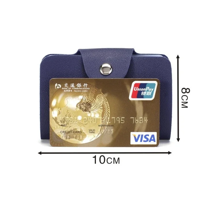 Business Card Holder Anti-theft ID Credit Card Holder Fashion Women's 24 Cards Slim PU Leather Pocket Case Coin Purse Wallet 2