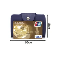 Business Card Holder Anti-theft ID Credit Card Holder Fashion Women's 24 Cards Slim PU Leather Pocket Case Coin Purse Wallet 2