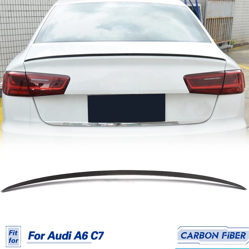Car Rear Trunk Spoiler Wing Lip Carbon Fiber For Audi A6 C7 2013 Auto