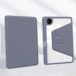 Enhanced 360° Rotating Acrylic Clear Tablet Case with Pen Holder for MatePad Pro 13.2 (Lavender gray)
