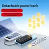 Solar Power Bank 20000mAh Fast Charging Dual USB 4 Cables LED Display Portable Charger Compatible with iPhone Android All Device