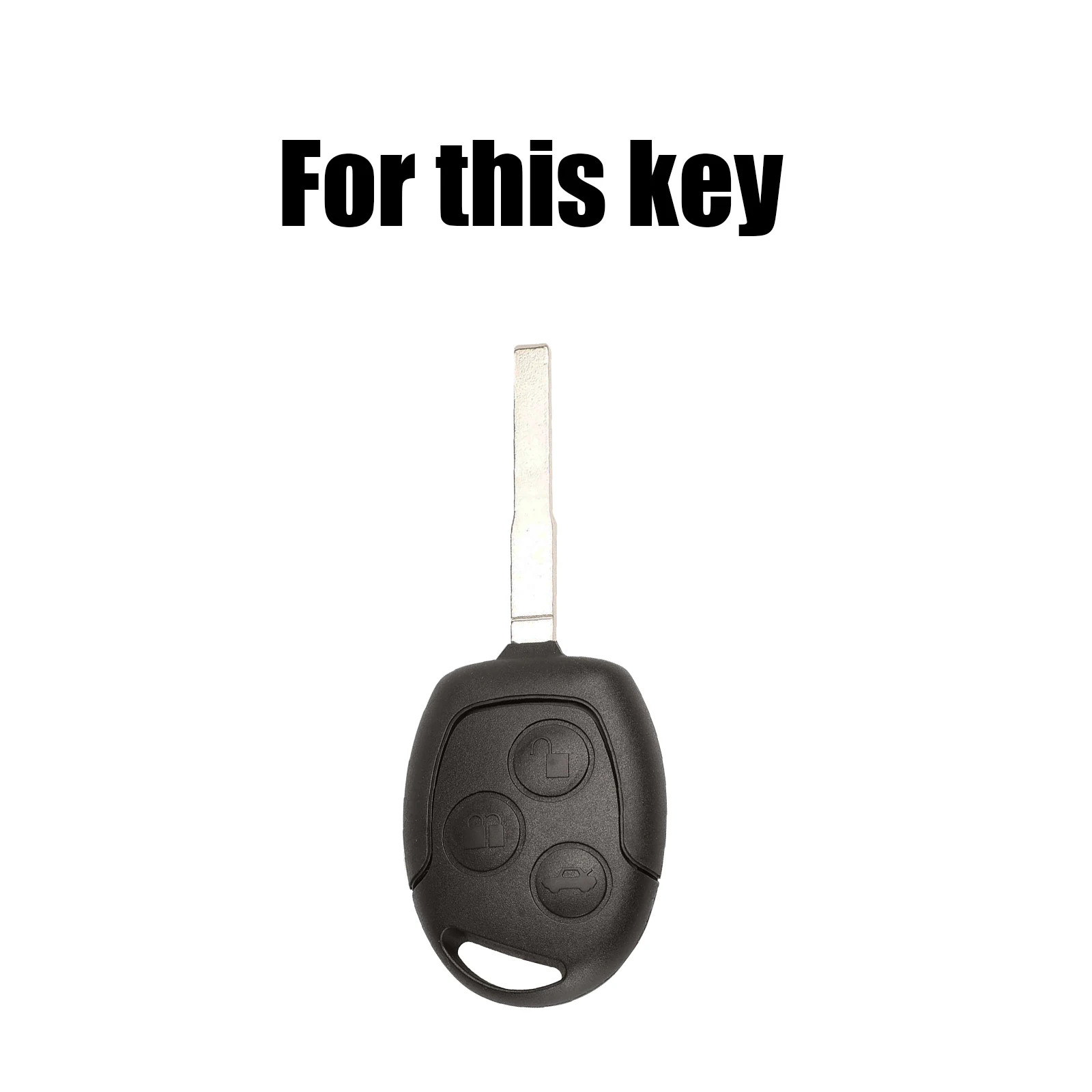 Silicone 3 Button Keyless Entry Key Fob Chain Case Cover Shell Protect For Ford Transit Connect Courier Fiesta Focus Cabriolet