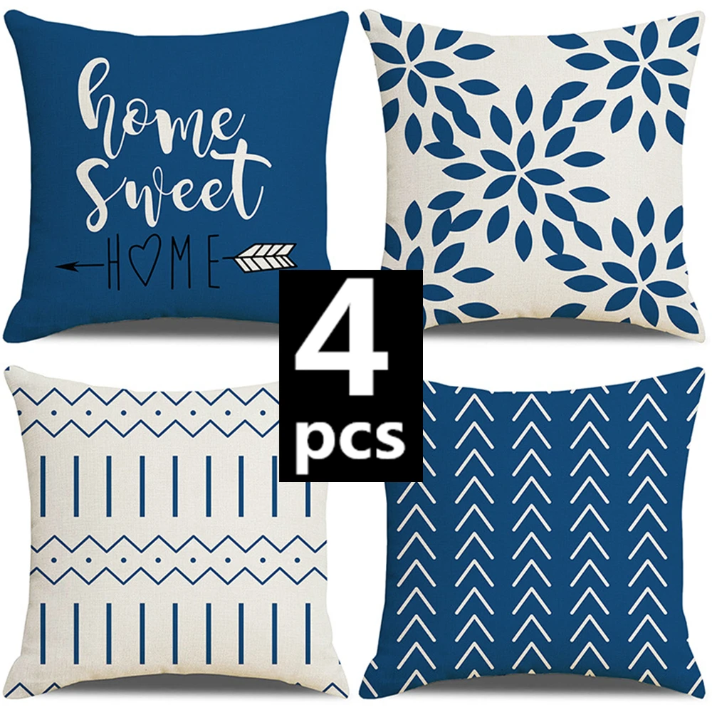 

4 шт./компл. 45 см наволочка с буквенным принтом, современный простой цветочный чехол для подушки, домашний декор для дивана, искусственная наволочка, 9 цветов