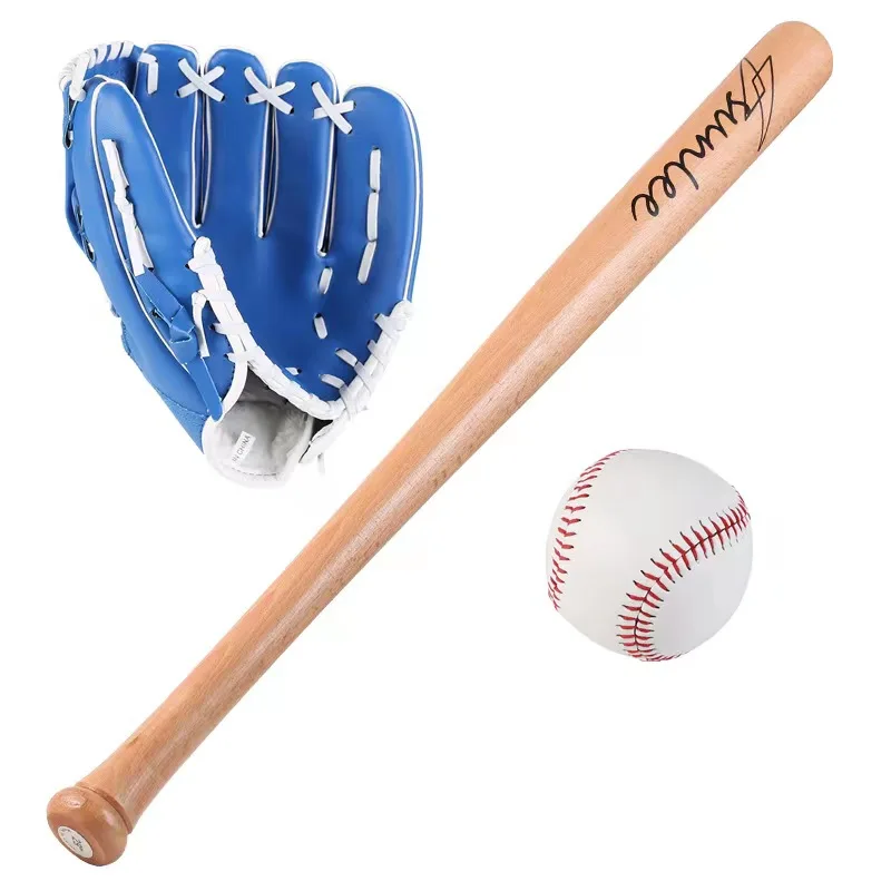 

Softball Ball Baseball Gloves Baseball Set With Bag Bat Of The Bit Softball Bats Kit Kids Teenagers 25Inch Wood Baseball Bat Set
