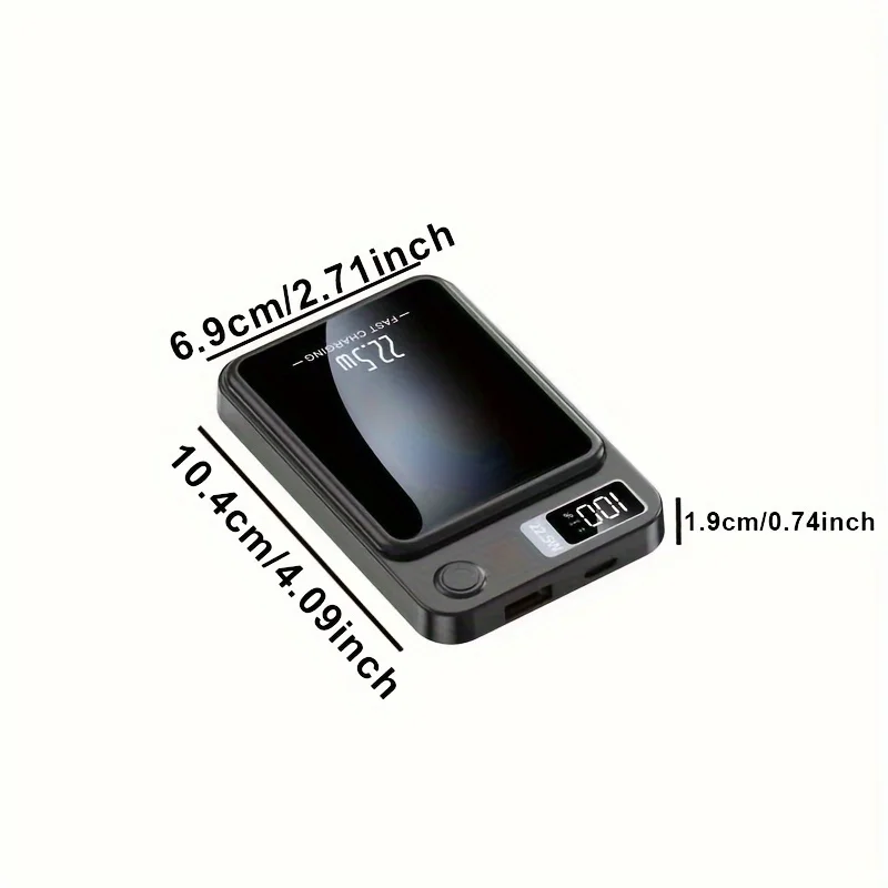 10000 mAh Magnetic Wireless Mobile Power Supply, 22.5W/PD20W Fast Charge For IPhone15/14/13/12&Android Mobile Phones, (USB/Type- 2