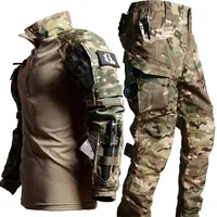 Tactical Uniform Airsoft Clothes Training Suits Camo Workwear Hunting Shirts Cargo Pant Paintball Sets Hiking Pant Men Windproof 1