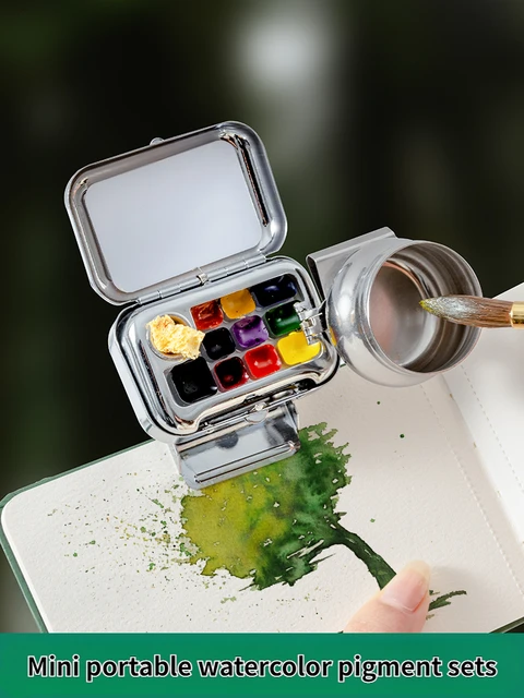Mini Aquarell Set - Komplettes Reise-Malset Mit Palette, Farben & Skizzenbuch