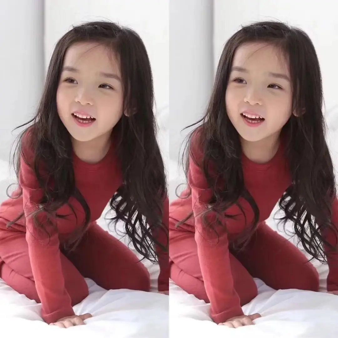 New 3-12T Children's Thin Fleece Girls' Thermal Underwear Set with Warm Inner Matching for Mid to Large Children's Autumn and Wi