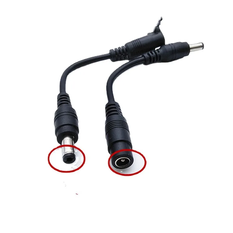 

10pcs DC power conversion cable, power extension cable 5.5 * 2.1 female to 5.5 * 2.5 male tuning fork, total 13cm EL Products