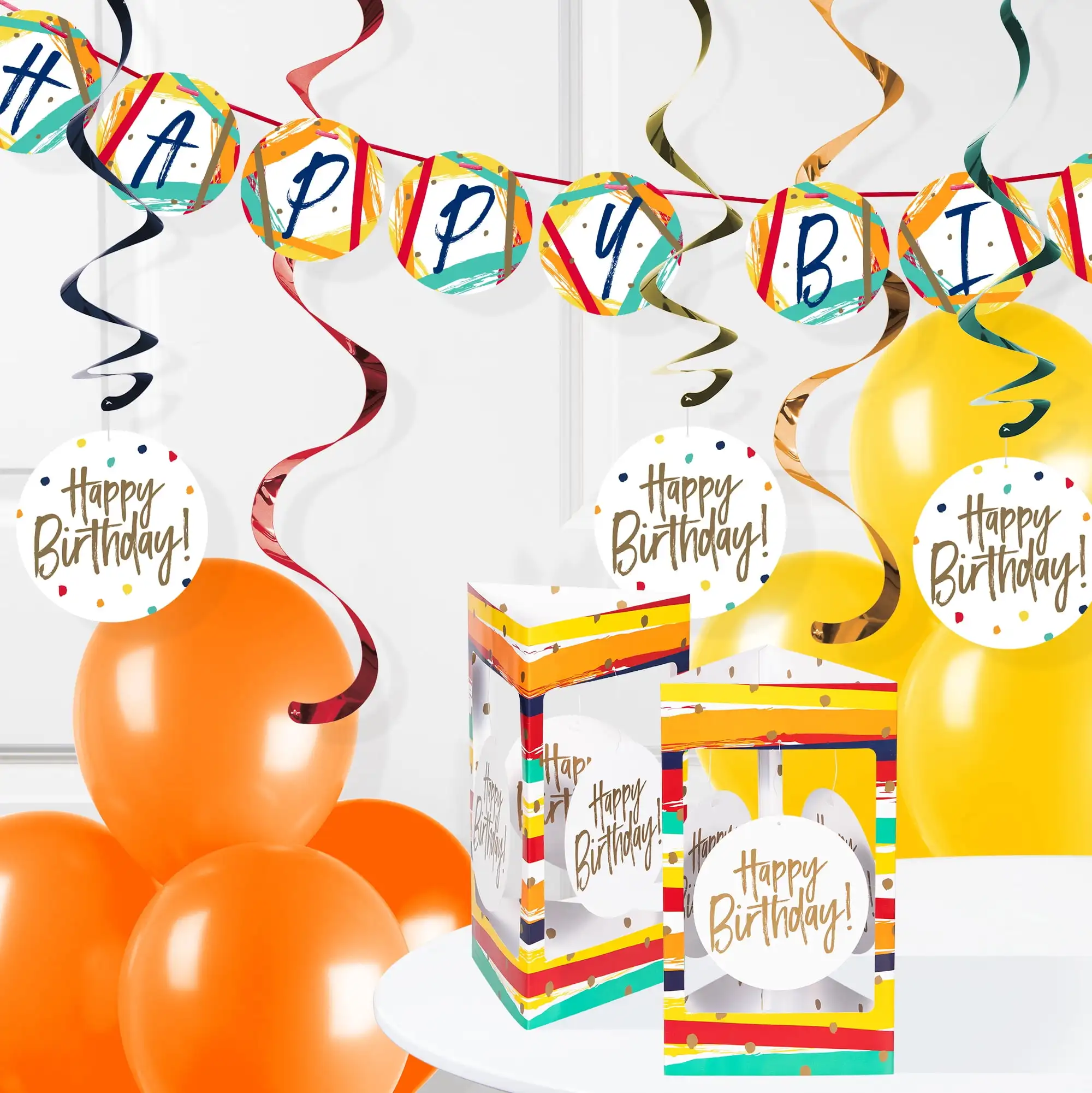 

Multicolor Birthday Stripes Decorations Kit, 38 Count