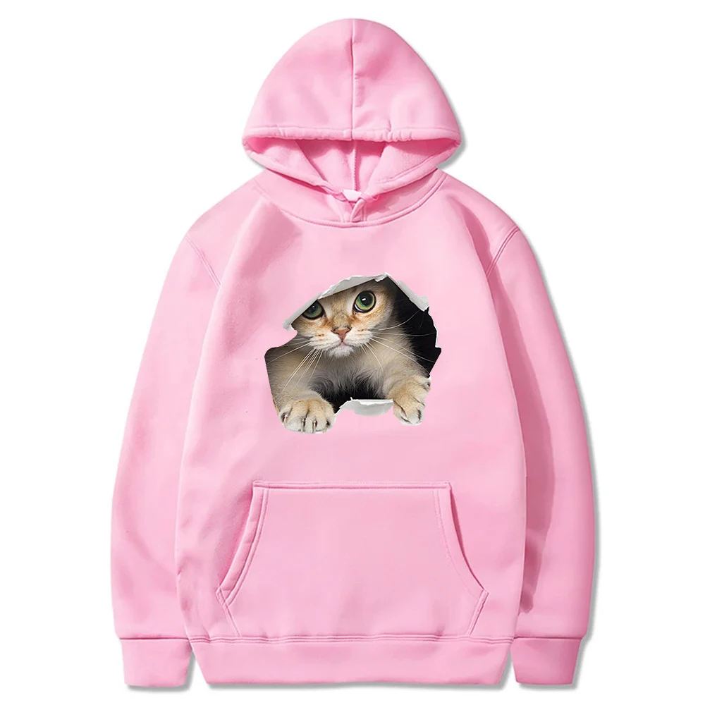 2023 New Fashion Hoodies Cute Cat Printed Men's Hoodies Sweatshirts Women's Sportswear Fleece