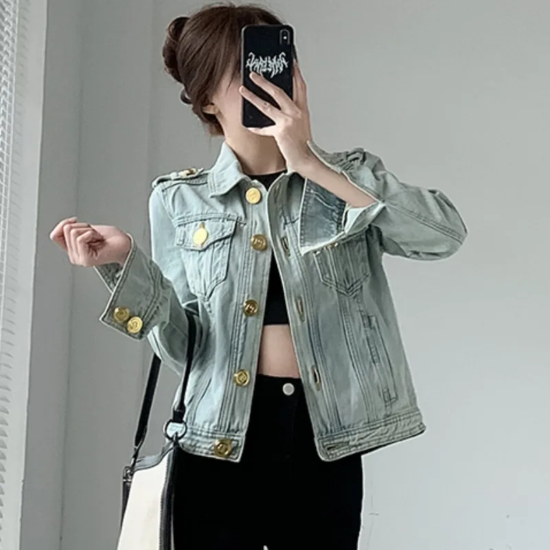

2023 Autumn New Coat For Women Retro Chaqueta Korean Version Minority Design Lapel Single Breasted Versatile Free Shipping