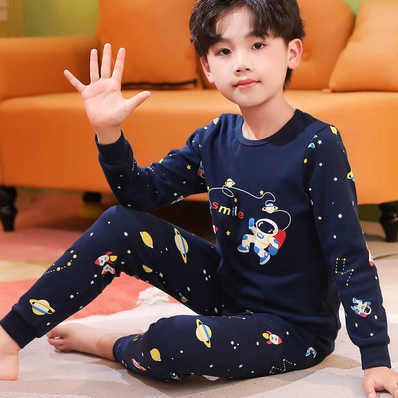 Pijamas de manga larga para bebés, ropa de dormir para niños, conjuntos de pijamas de algodón de 6, 8, 10, 12 y 14 años, otoño|Sets de pijamas| - AliExpress