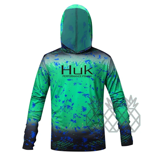 HUK Sun Protection Clothing Lightweight Fishing Shirt Fishing Hoodie Long  sleeves Shirt for Men Quick Dry Fishing Hiking UPF 50