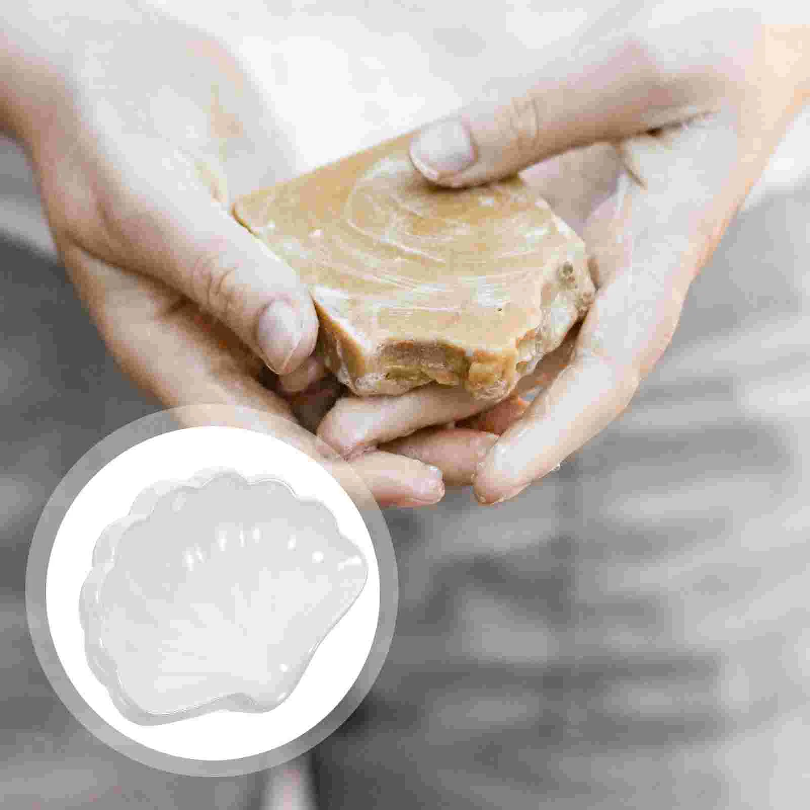 

Shell Soap Dish Holder Ceramic Bar for Sink Bathroom Tray Dishes Self Draining Shower Soaps