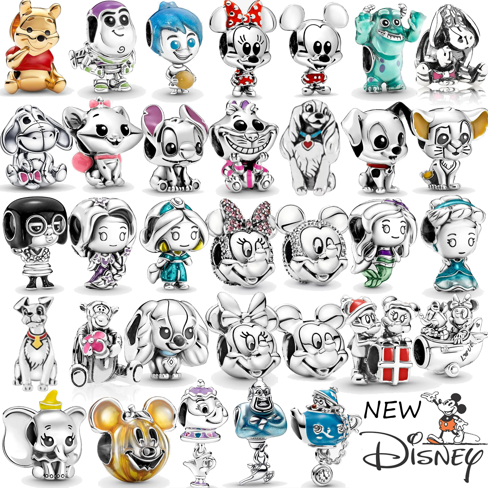 Disney New 2024 Witch Charms Skull Beads Suitable for Original 925 Charm Bracelet Charms silver  plata 925  for jewelry 2