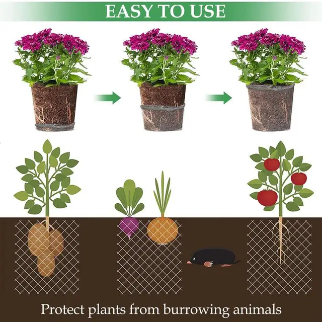 Gyökérvédő Kosarak A Növényekhez Rozsdamentes Acélból Származó Gyökérhuzal Kosár Nagy Teherbírású Növényvédő Újrahasznosítható Állatok - Image 2