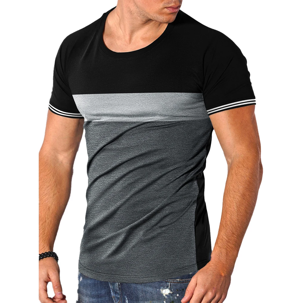 

Top T Shirt Vacation Daily Holiday Breathable Casual Tee Tops Colorblock Comfortable Short Sleeve Slight Stretch