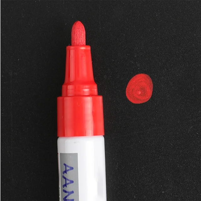 Paint Cleaner Car Wheel Tire Oily Painting Pen Auto Rubber Tyre Polishes Metal Permanent Marker Graffiti Touch Scratch Wet Wax Red