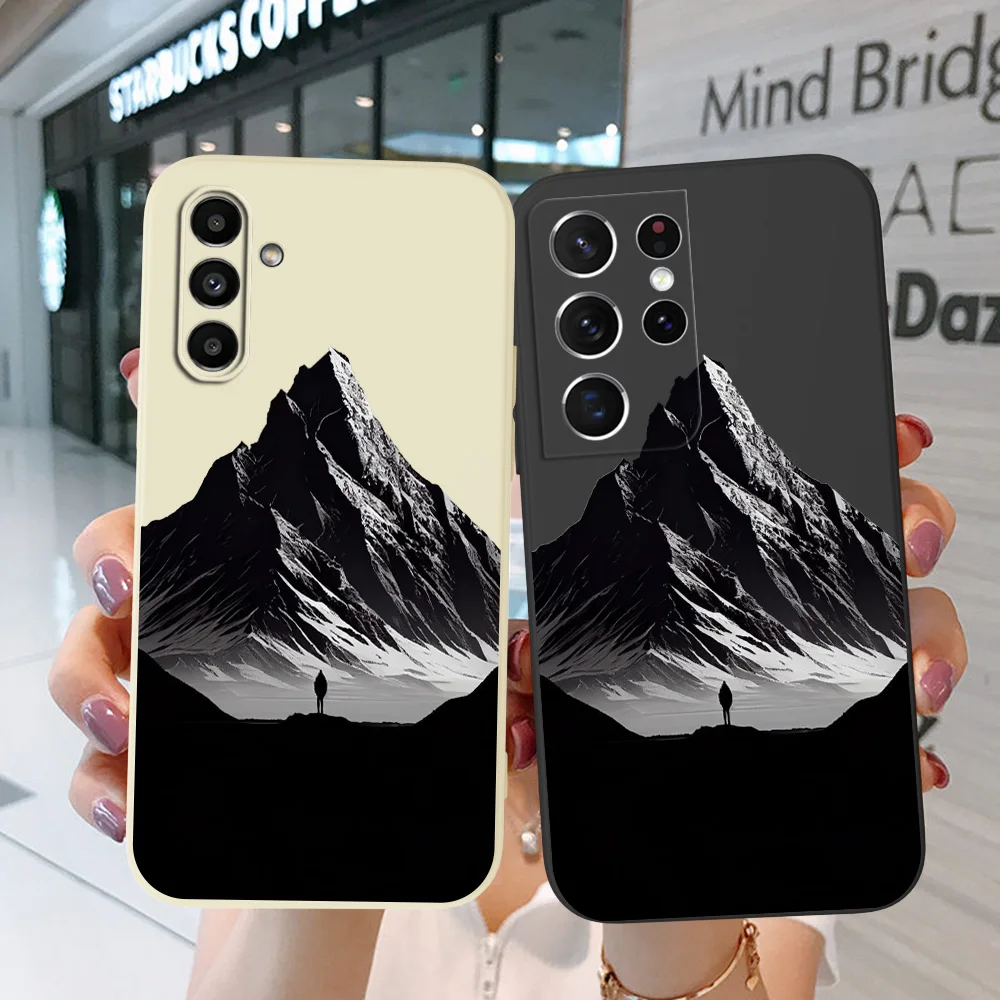 Custodia Per Samsung Galaxy S20 S21 Fe Plus + Cover Posteriore Per Telefono Ultra 5G Soft Silicon Grey Mountains