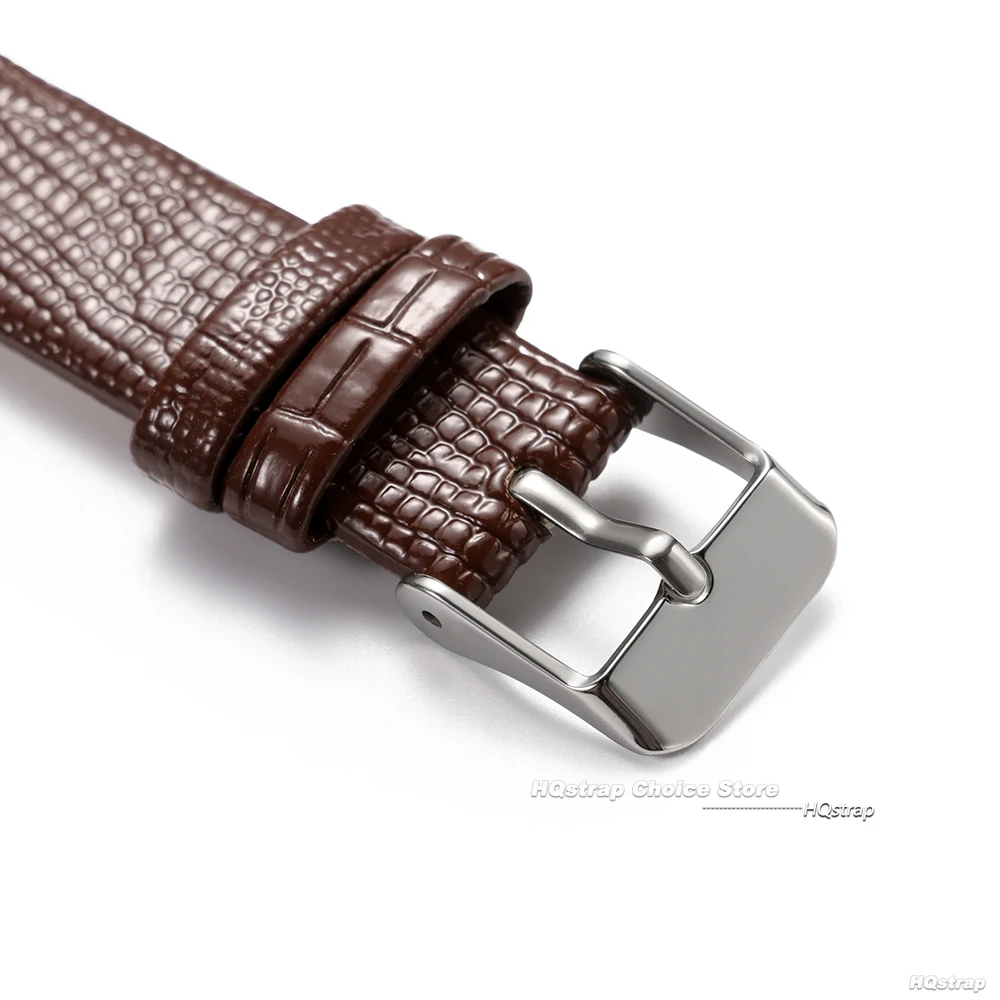 Elegant Universal Leather Watch Strap - Soft Wrist Band with Steel Buckle