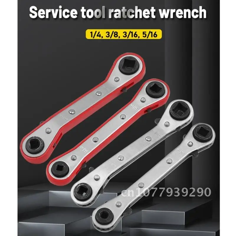 

Wrench Service Conditioning Wrench Refrigeration Ratchet 4 Different Sizes - 1/4 x 3/16 Square x 3/8 x 5/16 Square