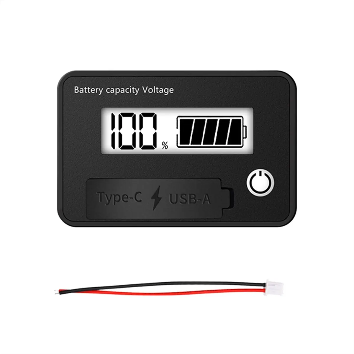 DT60 DC 8-30V LCD 디지털 배터리 전압계 용량 표시기 리튬산 배터리 전압 테스터 미터 도구 TypeC 출력,A