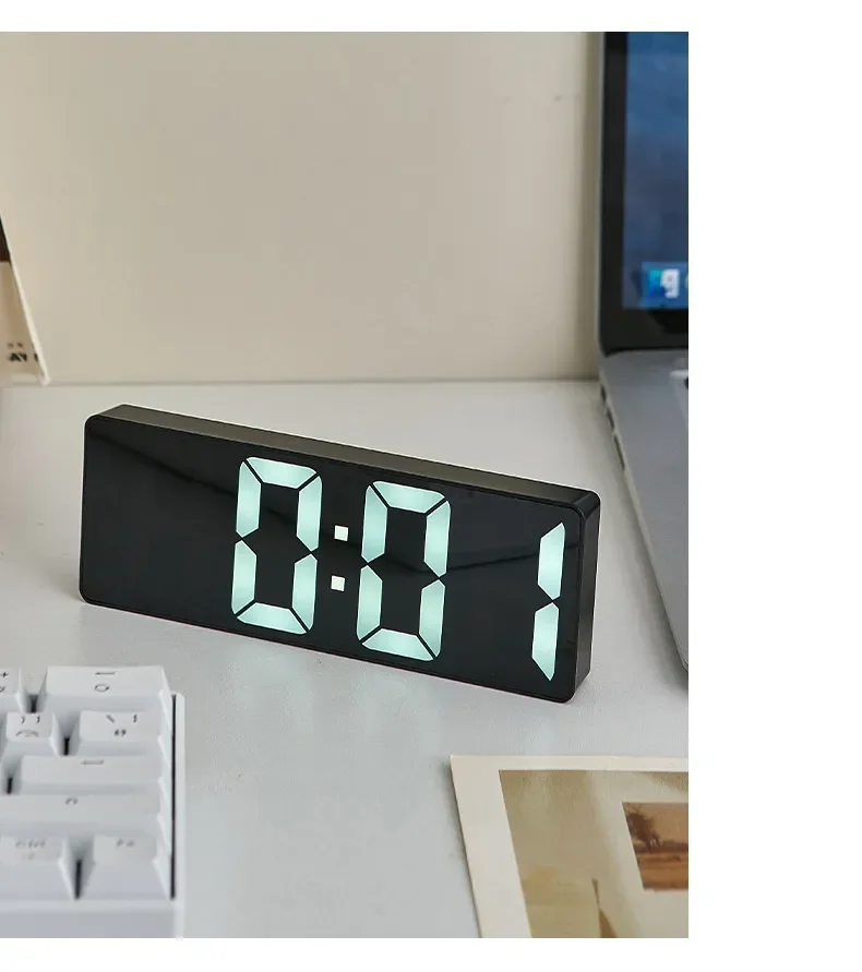 LED Digital Electronic Clock Backlit Large Digital Alarm Clock Temperature Calendar Bedside Table Lamp Night Light Home Decor