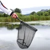 1/2pcs Fly Fishing Net Folding Dip Net Outdoor Fishing Rubber Non-slip Aluminum Alloy Pole Handle Large Catching Fish Mesh