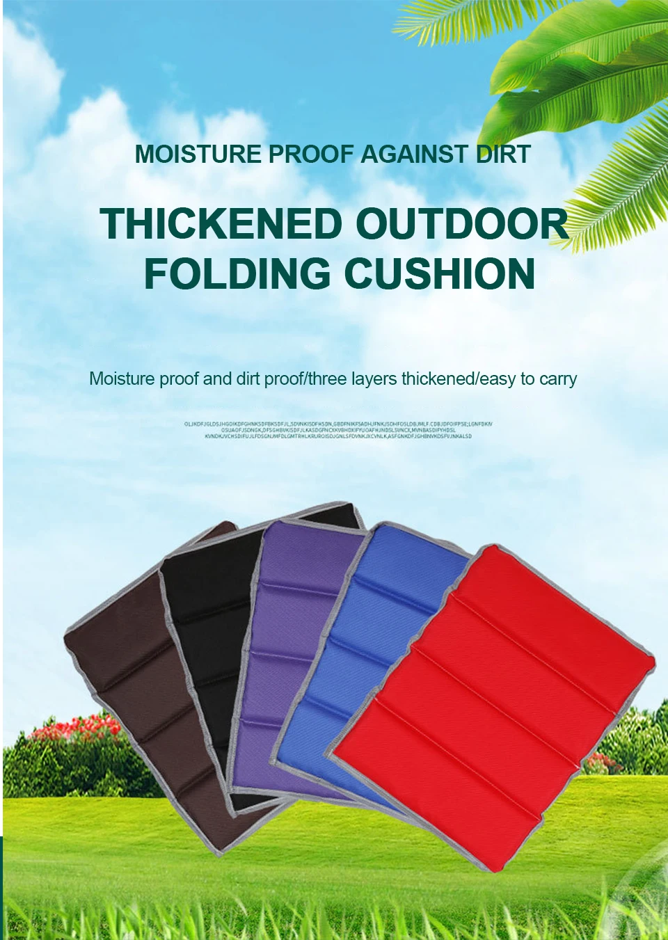 Description Picture 2 of itemPearl Cotton Foldable Seat Cushion Waterproof Moisture-proof Pad Soft Folding Camping Mat Durable Portable Outdoor Picnic Mat
