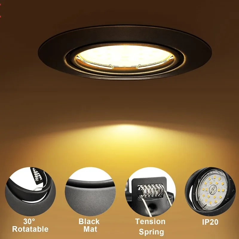 Gu10 Mr16 LED Ceiling Downlights Frame Recessed Rotatable Lamps Holder Double Ring LED Socket Base Spot Bracket Fitting led spotlight lamp led ceiling spot light lamp holder socket