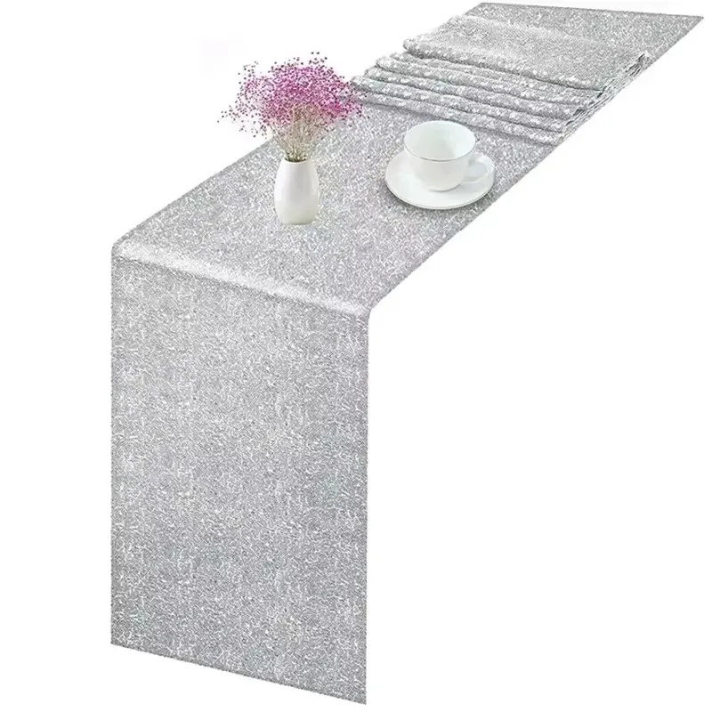 Elegant Rose Gold Sequin Table Runner - 12x108 | Sparkling Dining Table Centerpiece