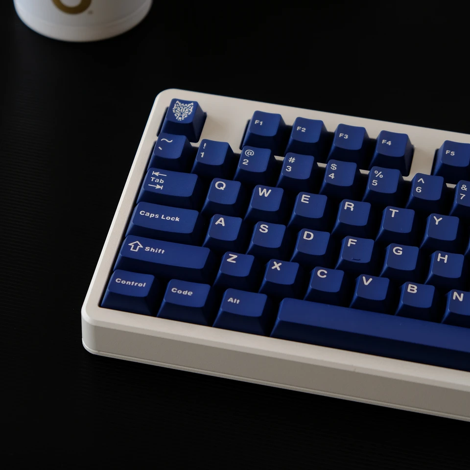 114 Keys Dark Blue Double Shot PBT Custom Keycaps Profile For Cherry MX Switches Mechanical Keyboard_voghion.com