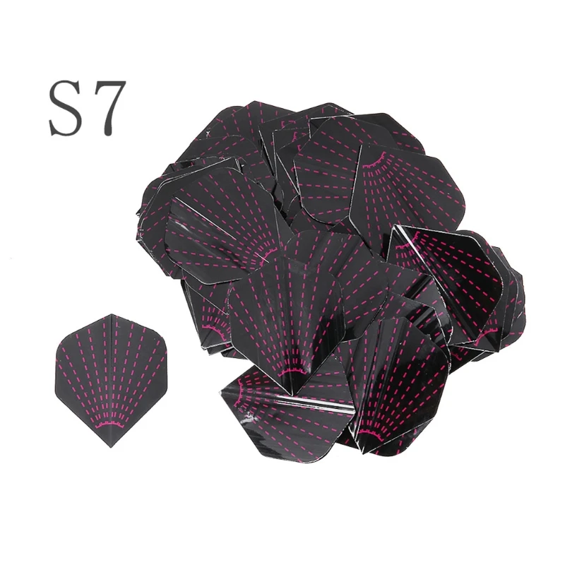 Pack of 50, Solid Color Nice Flights Darts Flying Darts PET Wing Outdoor Tail Wing Tail E56D