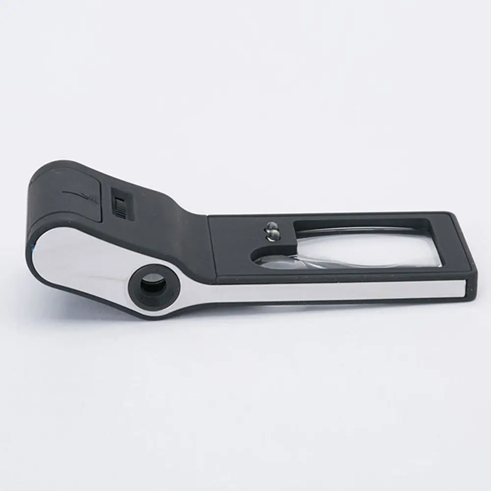 Handheld 3X Magnifying Glass Durable Black Lighted Magnifying Glass UV Light Lightweight Luminous Magnifier Optical Instruments