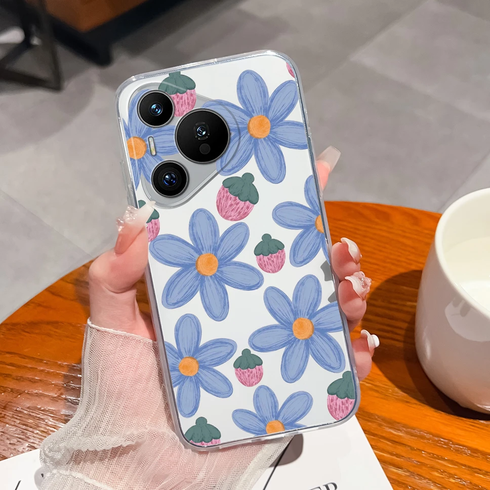 Transparent Cute Flower Phone Case - Soft TPU Silicone Shockproof Protective Cover