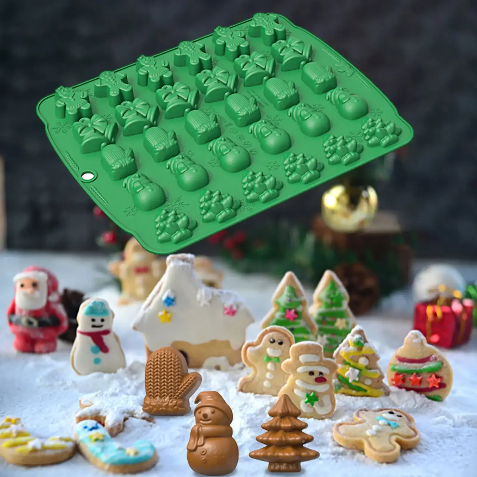Weihnachts Silikonformen 2er Set - Für Schokolade, Seife & Backen